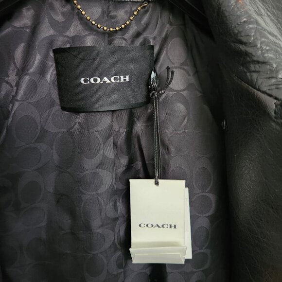 COACH Leather Peacoat Size M (Oversized) - Picture 12 of 15